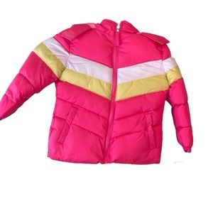 Pink Platinum girls fleece lined hooded puffer coat pink size 4